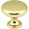 Elements 1-3/16" Diameter Polished Brass Madison Cabinet Mushroom Knob 3910-PB - alternate 1